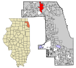 Cook County Illinois incorporated and unincorporated areas Arlington Heights highlighted